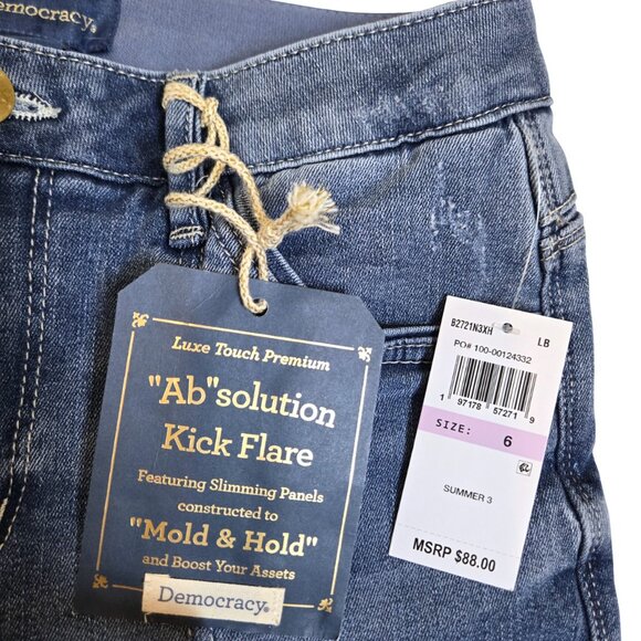 Democracy Ab Solutions Hi Rise Kick Flare Slimming Jeans 6 NEW - Picture 7 of 12